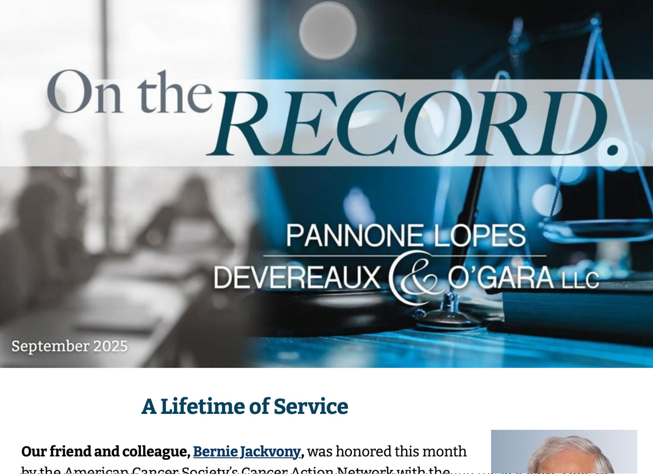 PDO Newsletter screenshot of cover page